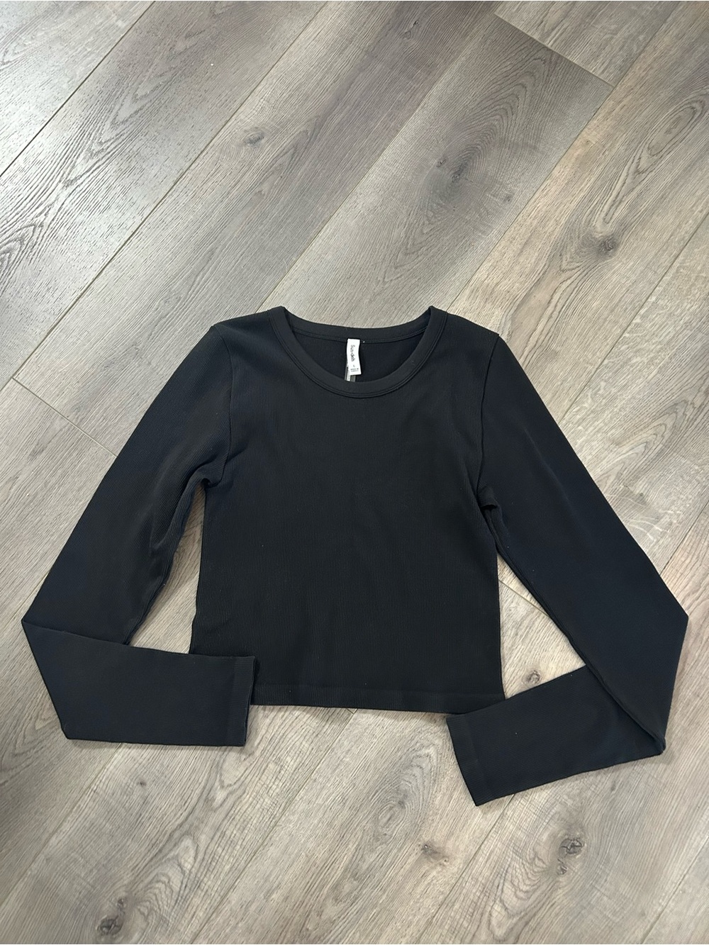 Sunday Best Black Long-Sleeve Crop Top